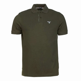 Barbour Tartan Cotton Pique Polo Shirt Forest Green mens t-shirts outlet