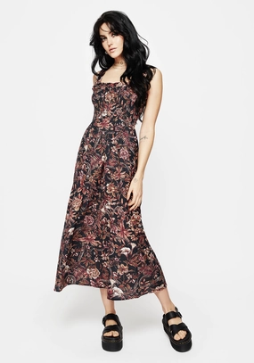 Bashe Cotton Floral Snake Print Midaxi Dress Dresses Womens - wedding guest outfits