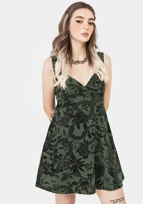 Bashe Cotton Mini Sun Dress - Green Dresses Womens - summer dresses discount