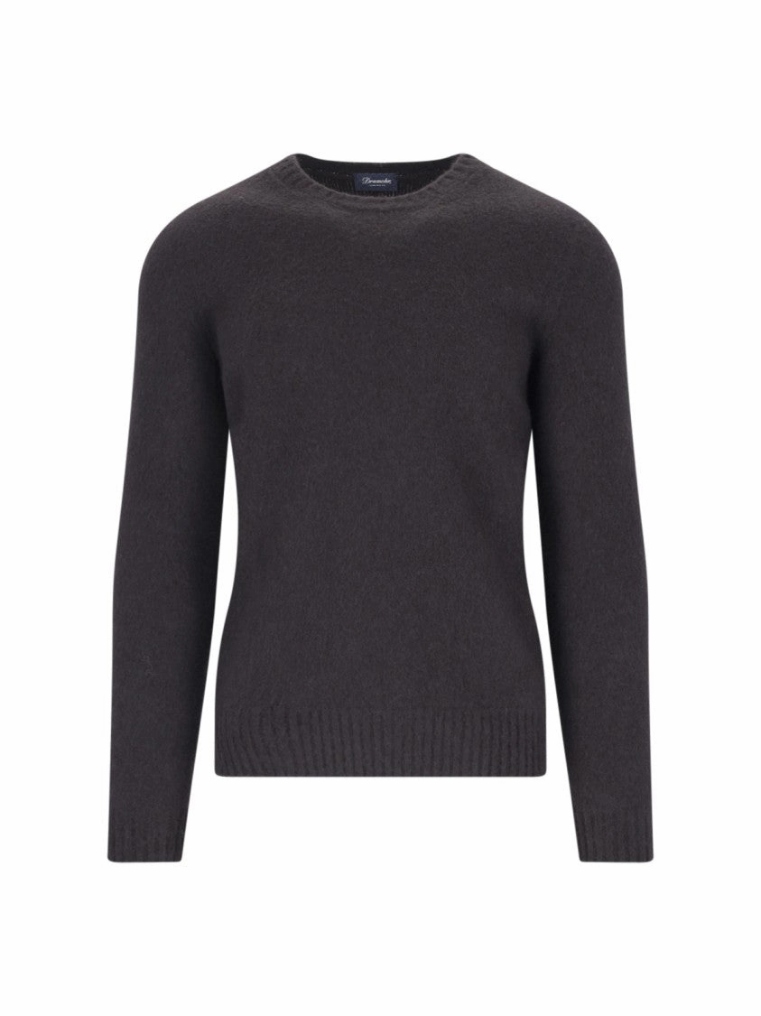 Basic Sweater In Brown Wool Dark Shade designer sweaters outlet