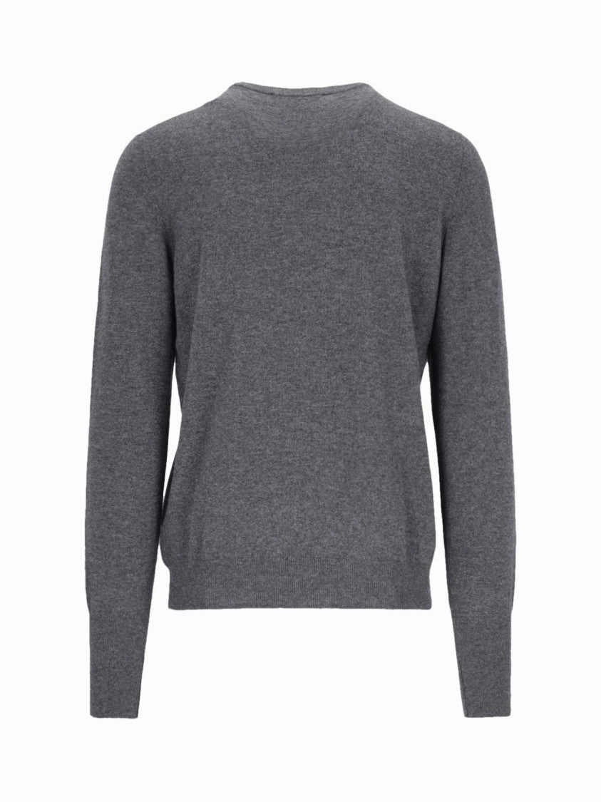Basic Sweater In Gray Cashmere