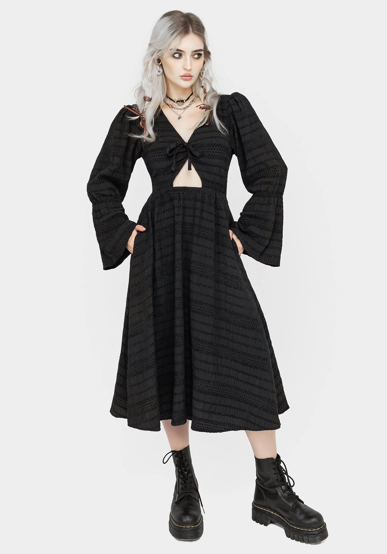 Bathsheba Cutout Midi Dress Dresses Womens - beach dresses cheap