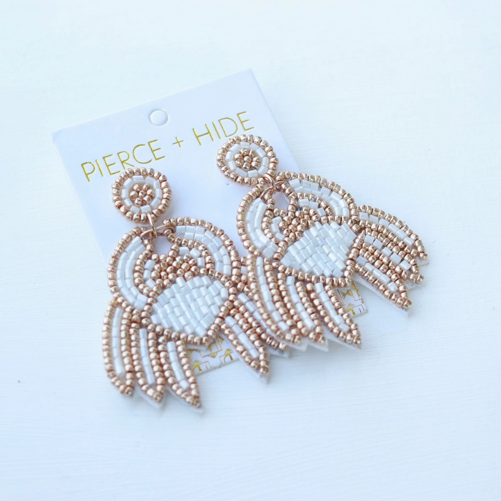 Beaded Crab Earring - White
