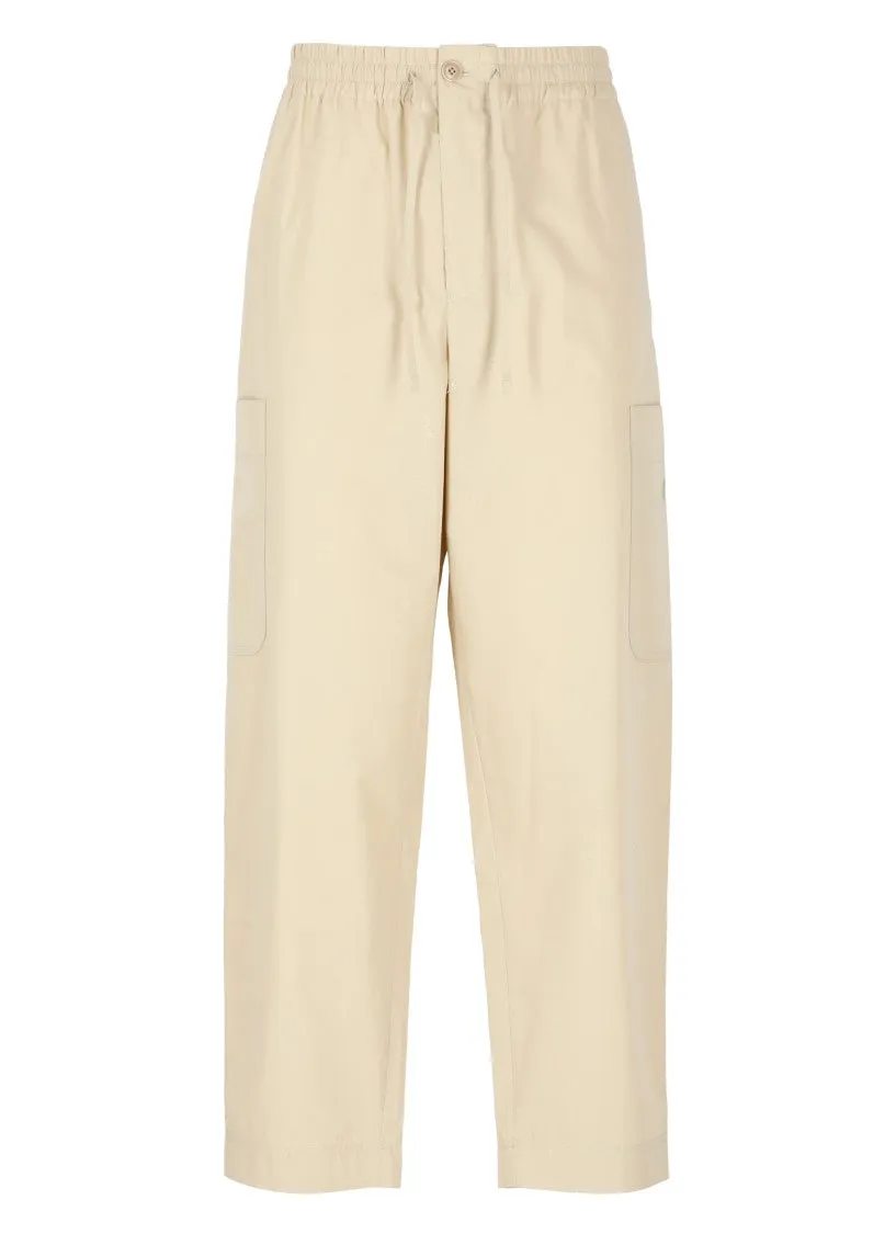Beige Cargo Cotton Pants