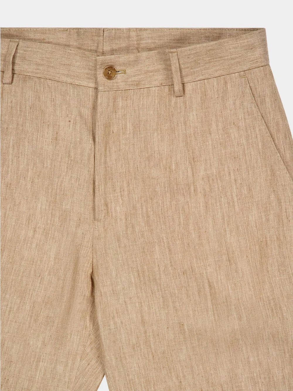 Beige Classic Linen Pants