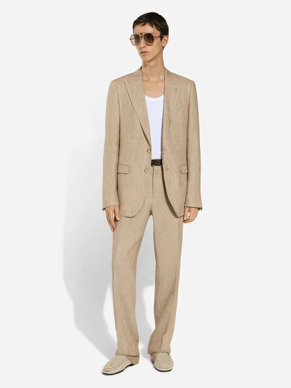 Beige Classic Linen Pants Bottoms Mens - cheap mens shorts online