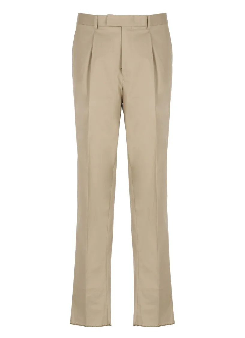 Beige Cotton Pants