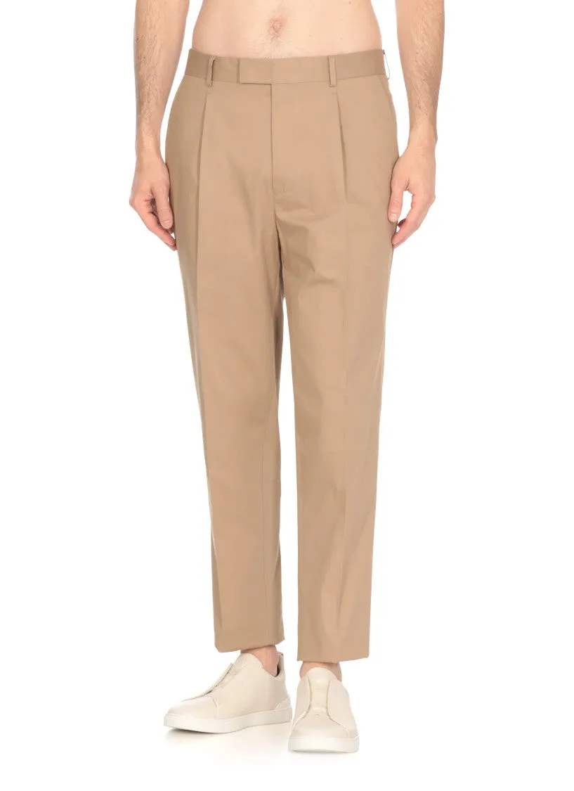 Beige Cotton Pants