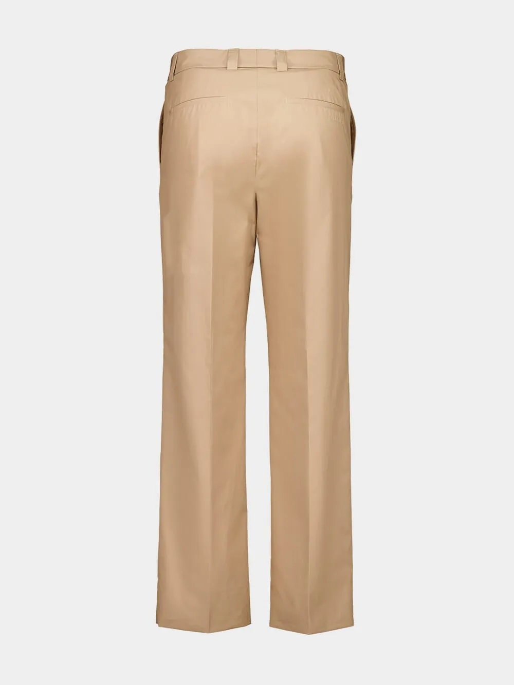Beige Cotton Poplin Pants