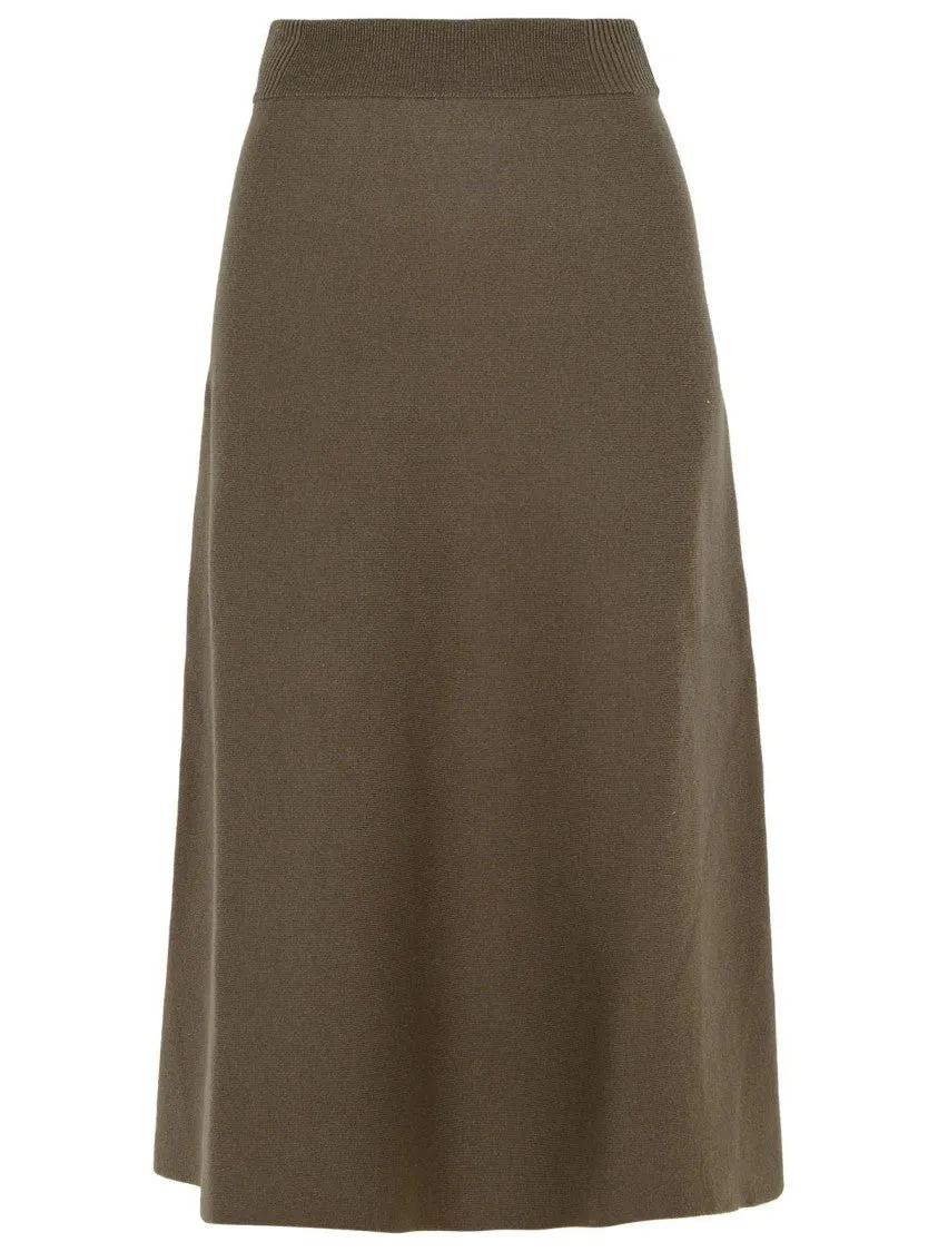Beige Wool Blend Skirt