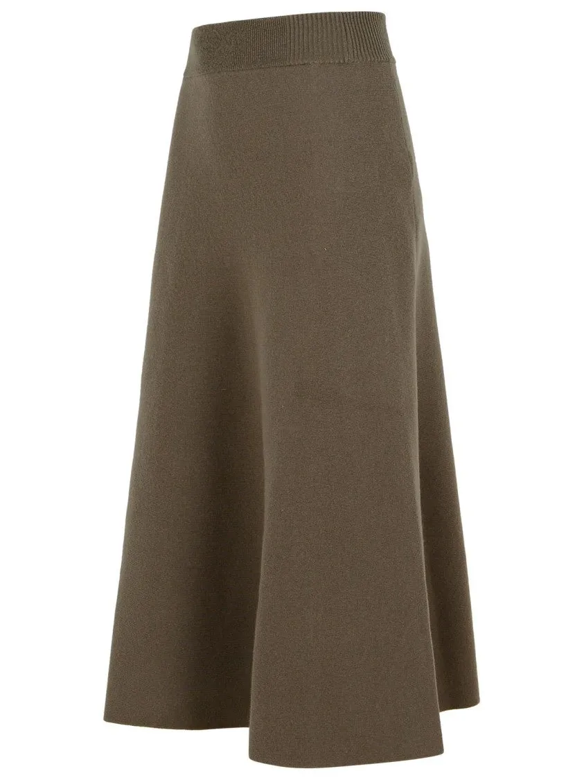 Beige Wool Blend Skirt