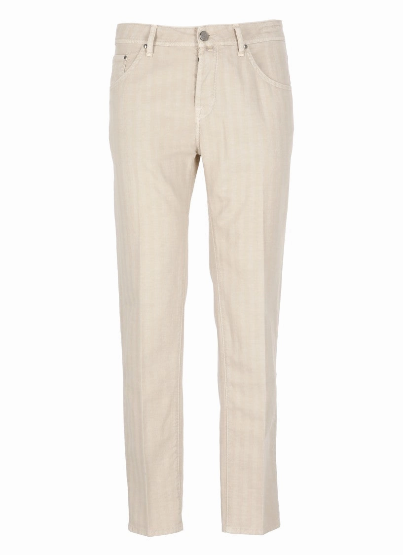 Beige Cotton Jeans