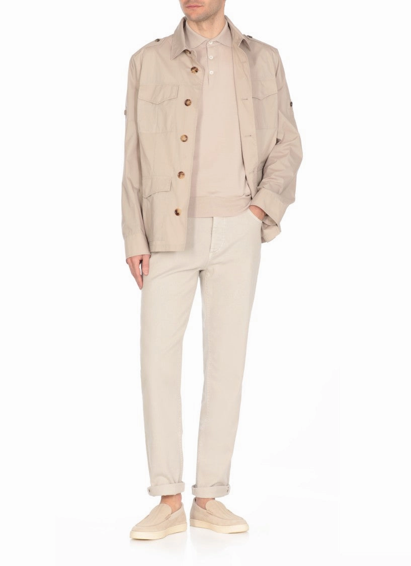 Beige Cotton Pants