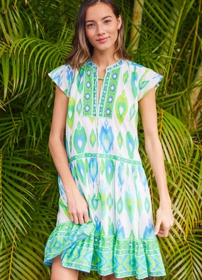 Bella Tu St. Tropez Dress - Ikat Turquoise maxi dresses clearance