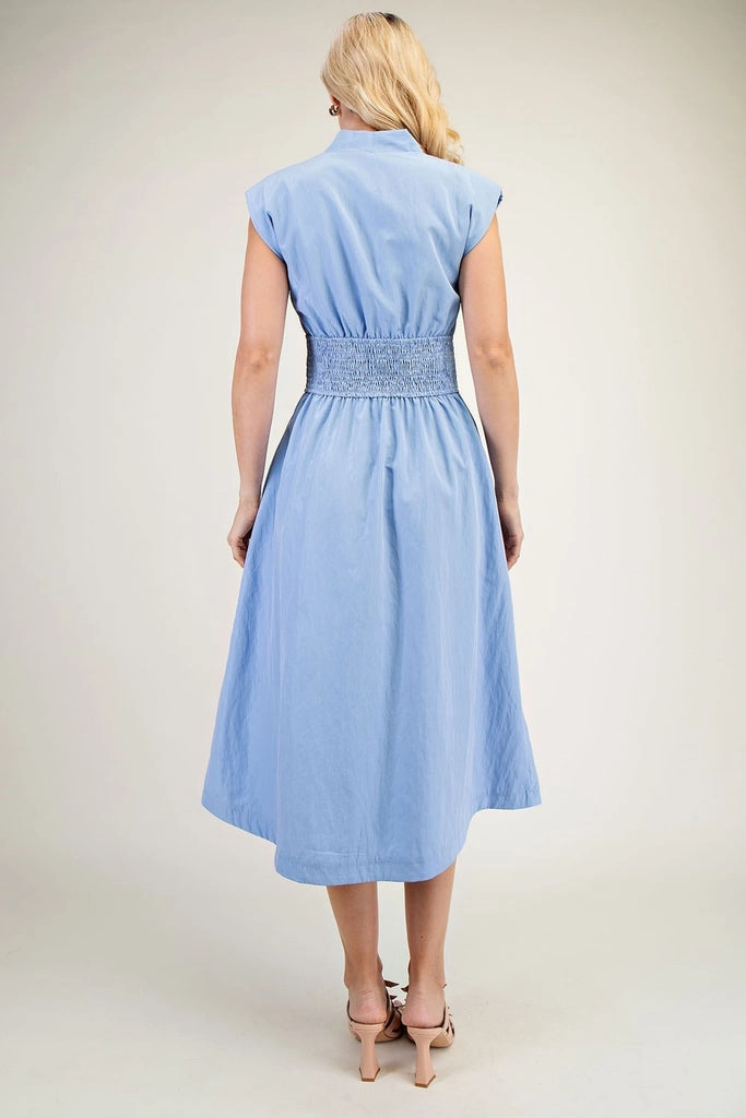Belle Zipper Maxi Dress - Light Blue