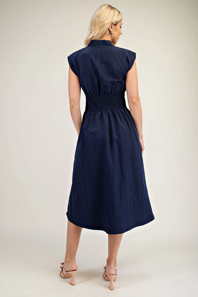 Belle Zipper Maxi Dress - Navy