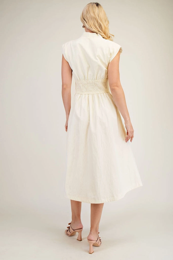 Belle Zipper Maxi Dress - White