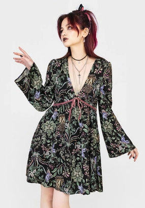 Beltane Flute Sleeve Mini Dress Dresses Womens - wedding guest outfits