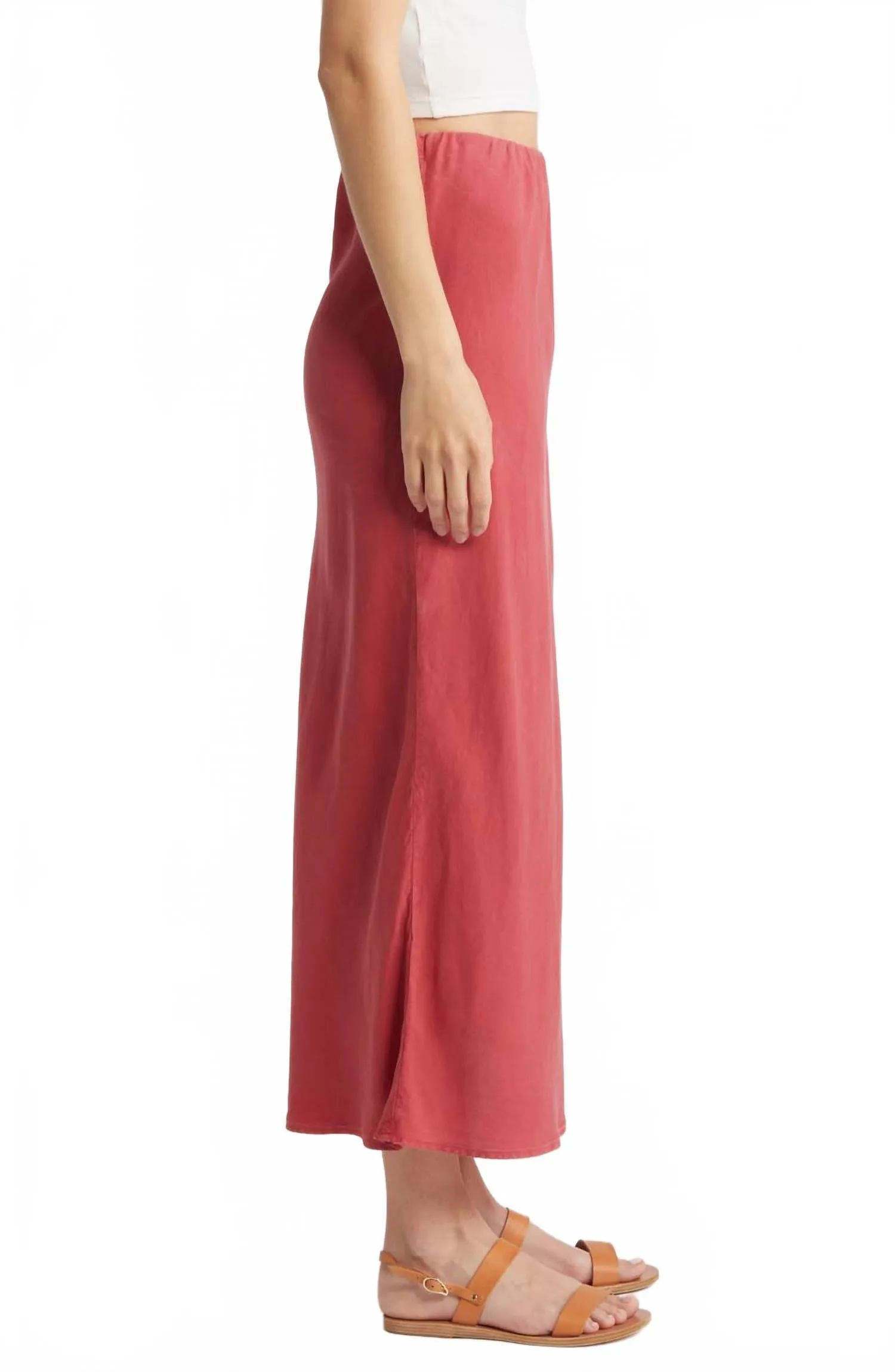 Bias Midi Skirt In Riviera Red