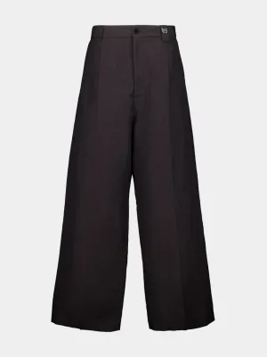 Black Cotton Large-Fit Trousers Bottoms Mens - cheap mens shorts online