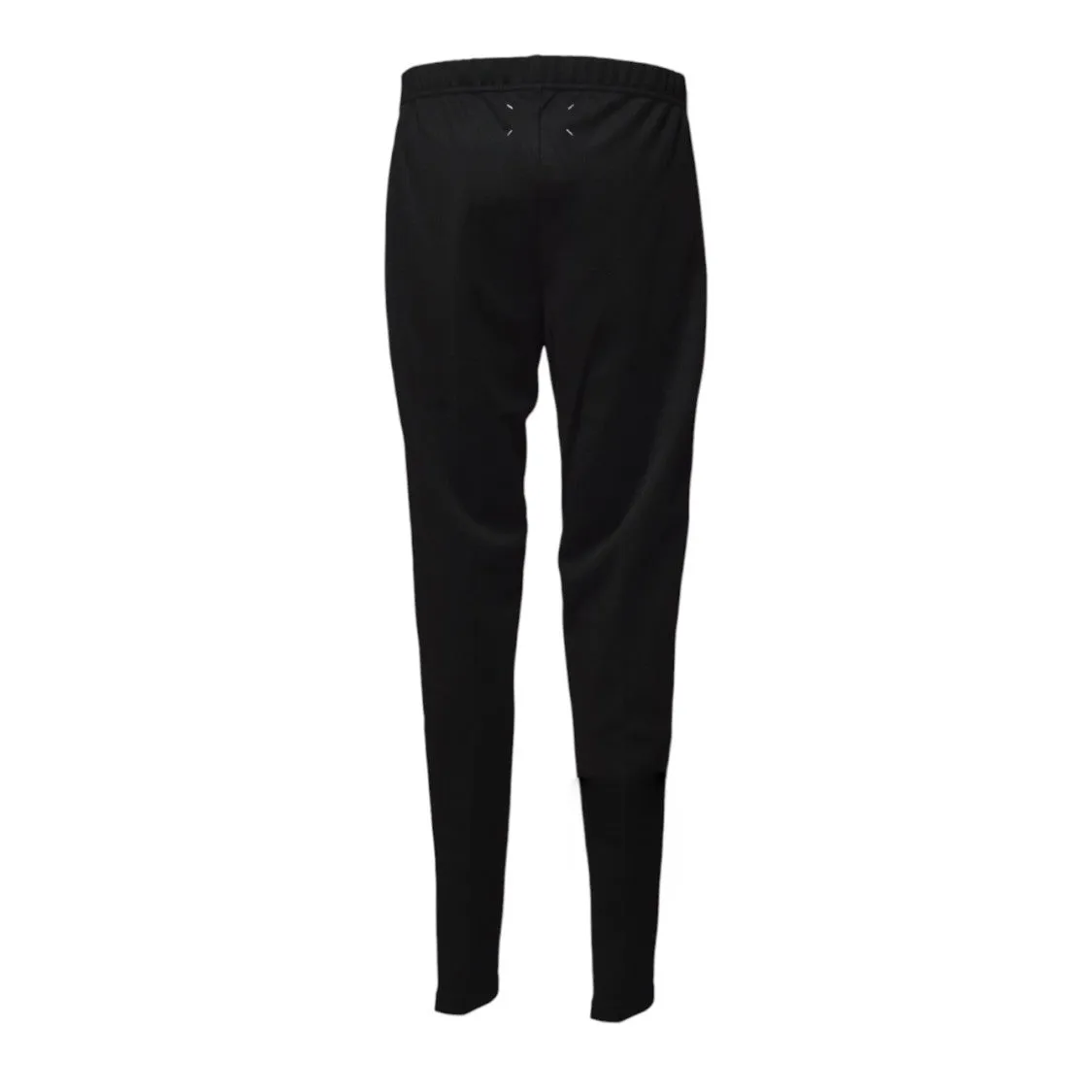 Black Jersey Track Pants With Side Band