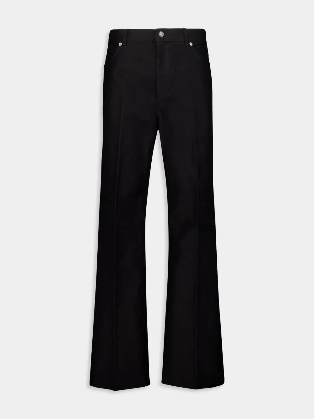 Black Straight-Leg Cotton Trousers Bottoms Mens - cheap mens shorts online