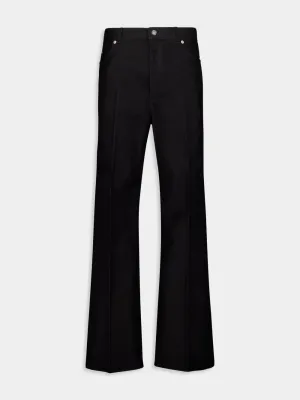 Black Straight-Leg Cotton Trousers Bottoms Mens - cheap mens shorts online