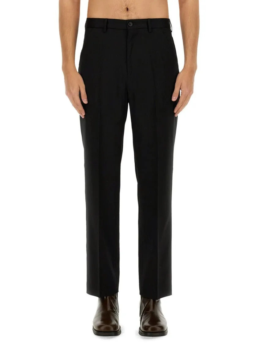 Black Tailored Chino Pants With Classic Design
