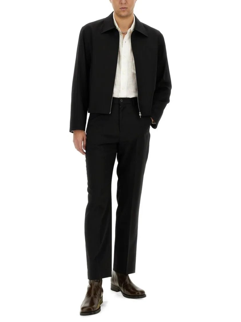 Black Tailored Chino Pants With Classic Design