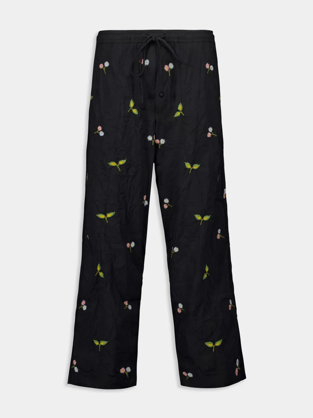 Black Thistle Embroidered Pants Bottoms Mens - cheap mens shorts online