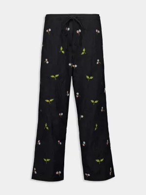 Black Thistle Embroidered Pants Bottoms Mens - cheap mens shorts online