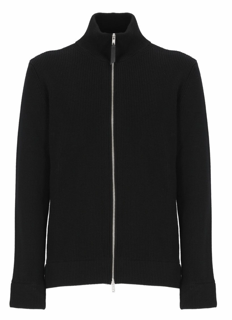 Black Cotton And Wool Cardigan cashmere sweaters sale