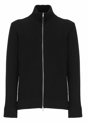 Black Cotton And Wool Cardigan cashmere sweaters sale