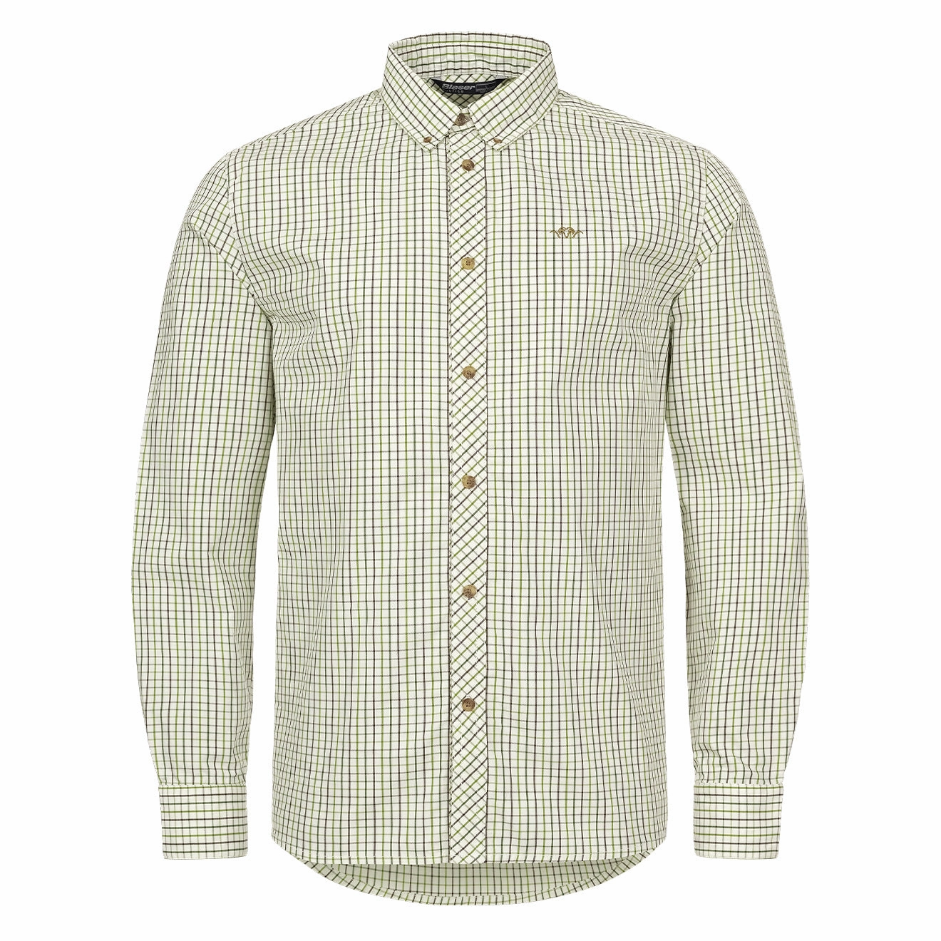 Blaser Tristan L/S Check Shirt Olive / Beige mens tank tops best deals