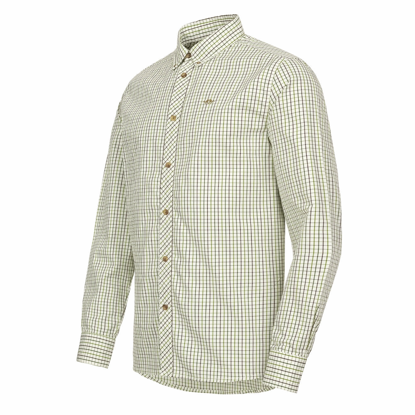 Blaser Tristan L/S Check Shirt Olive / Beige