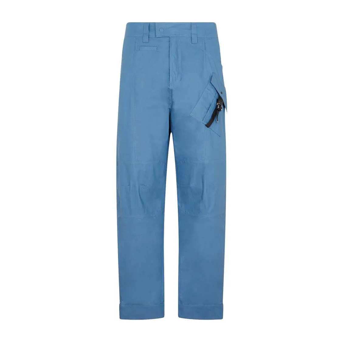 Blue Cotton Cargo Pants