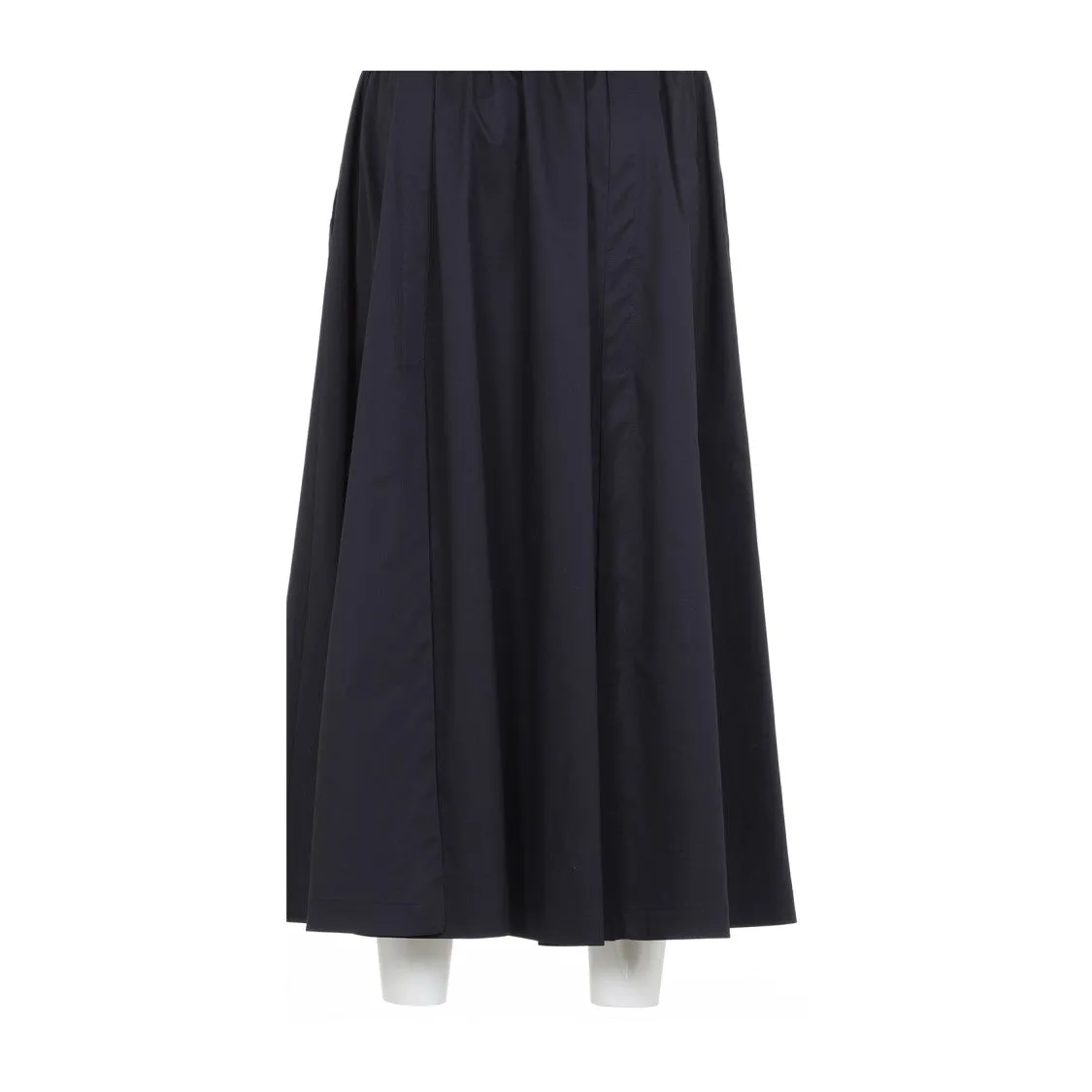 Blue Cotton Midi Skirt