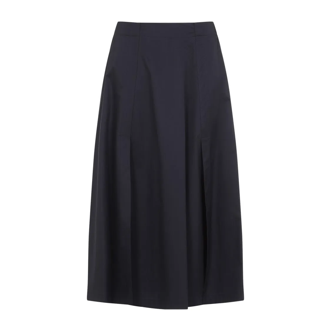 Blue Cotton Midi Skirt