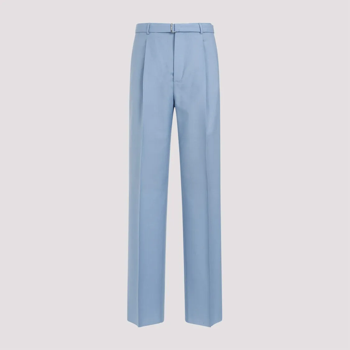 Blue Fog Virgin Wool Leg Trousers