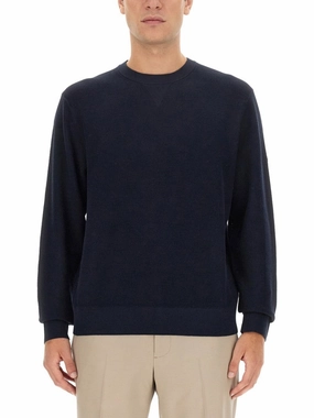 Blue Cotton Jersey Sweater designer sweaters outlet