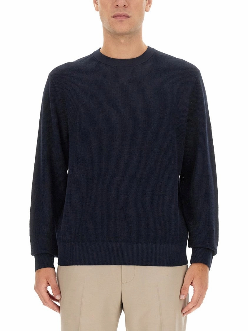 Blue Cotton Jersey Sweater designer sweaters outlet