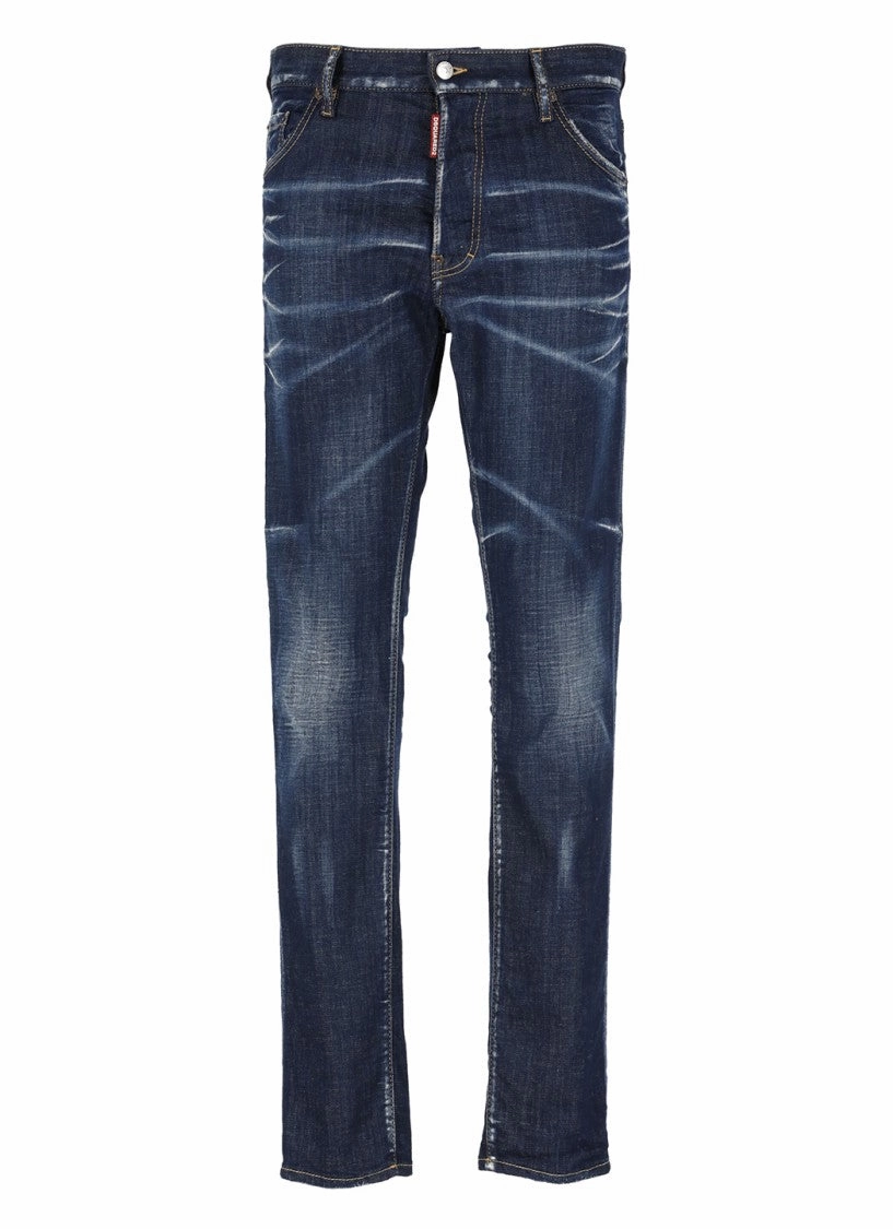 Blue Dsquared2 Cotton Jeans For Man