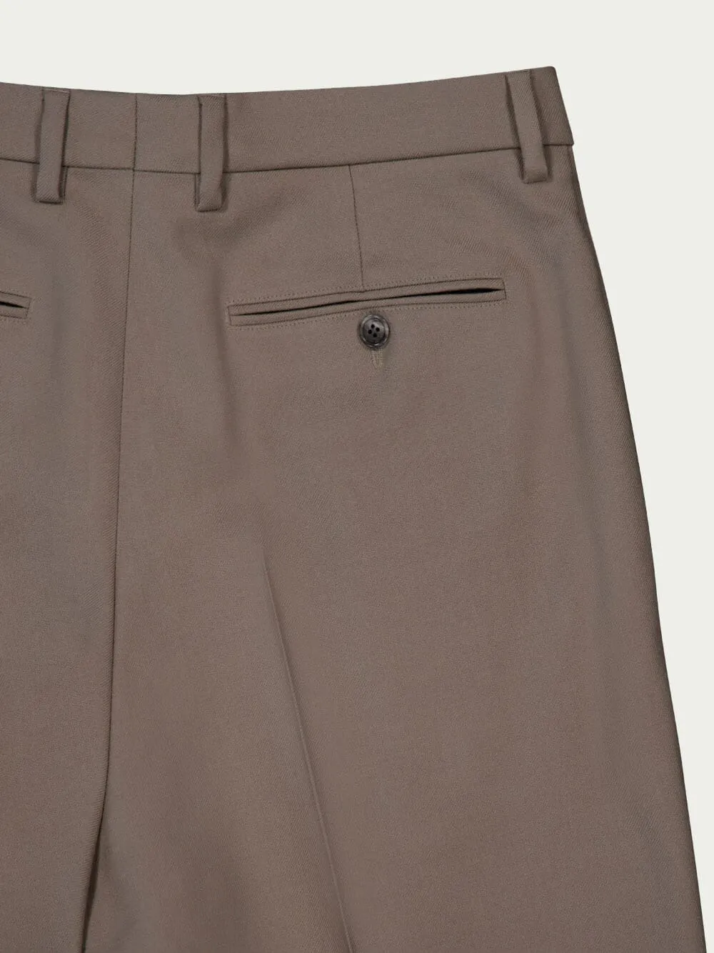 Box-Pleat Wool Tailored Trousers