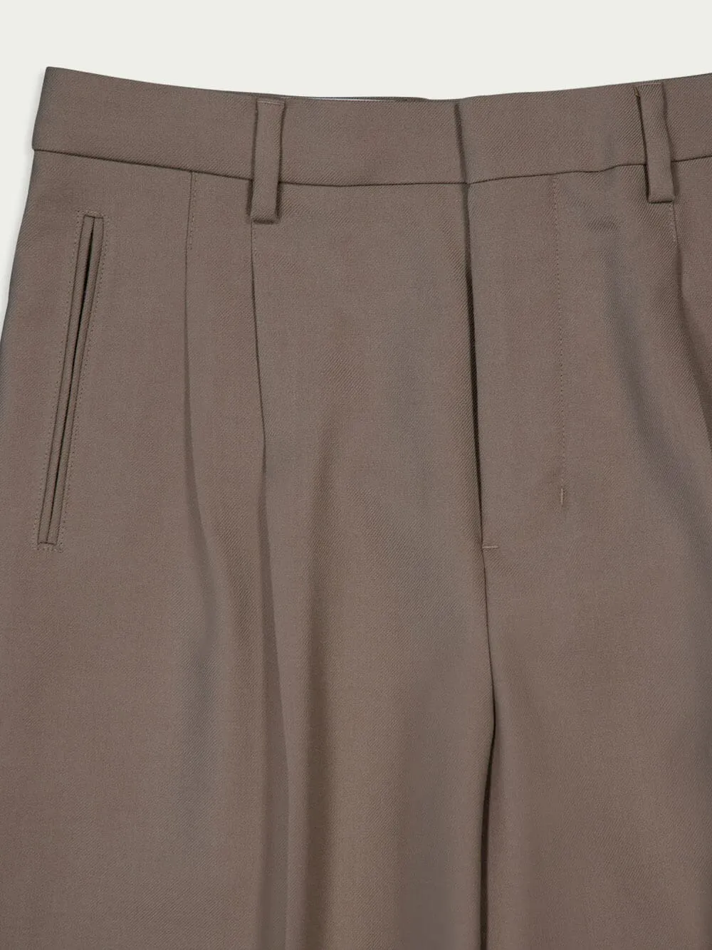 Box-Pleat Wool Tailored Trousers