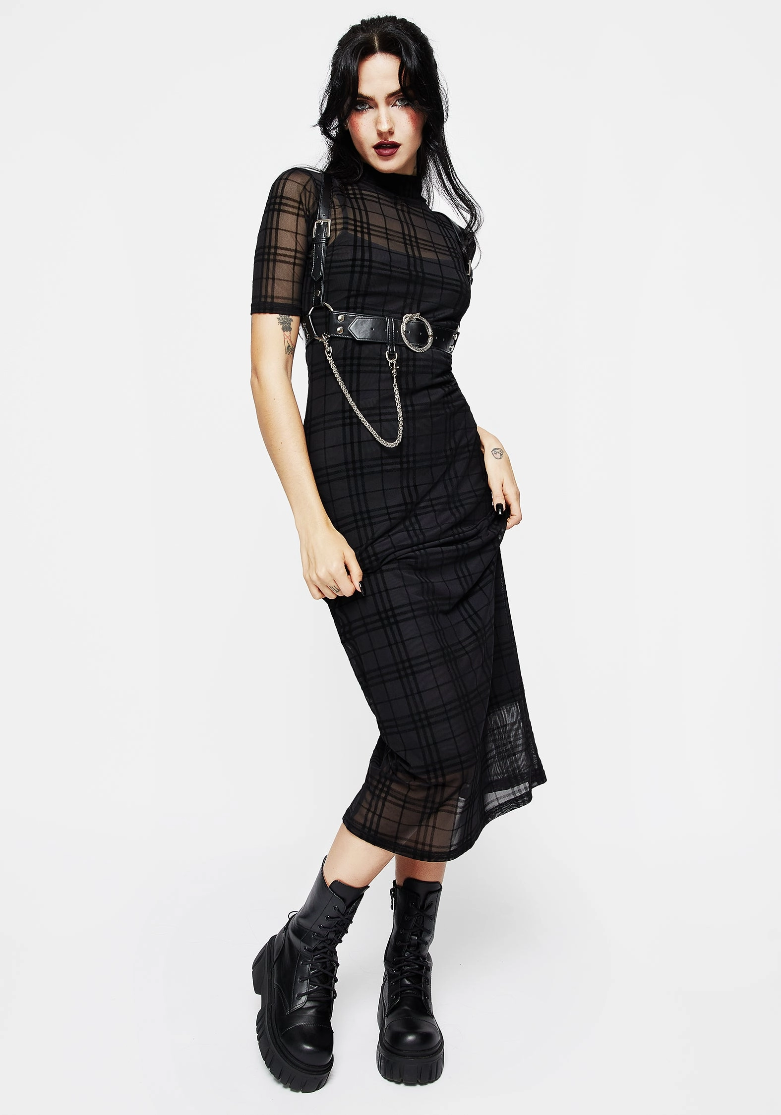 Buffy Flocked Velour Check Mesh Bodycon Midaxi Dress Dresses Womens - formal gowns cheap