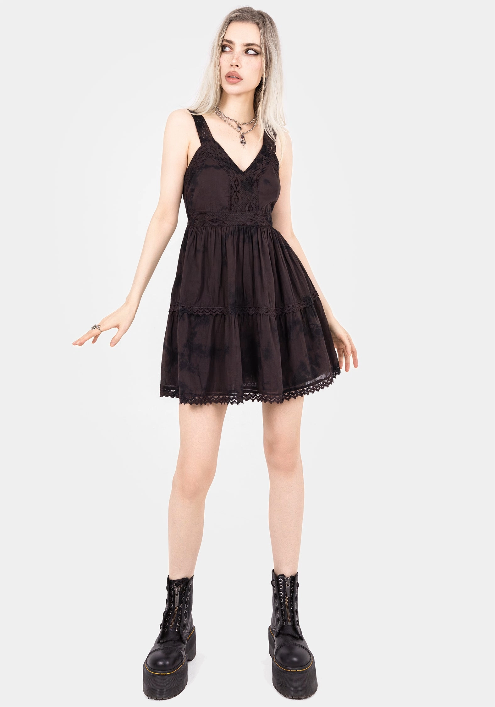 Burnout Tie Dye Cotton Mini Dress