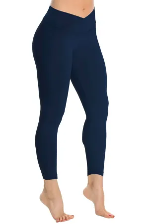 Butter V-Wrap High Waist 7/8 Leggings In Navy Activewear Womens - fitness leggings online