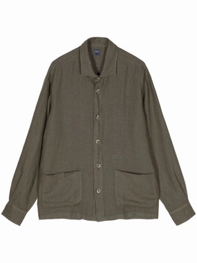 Button-Up Linen Shirt mens polos clearance