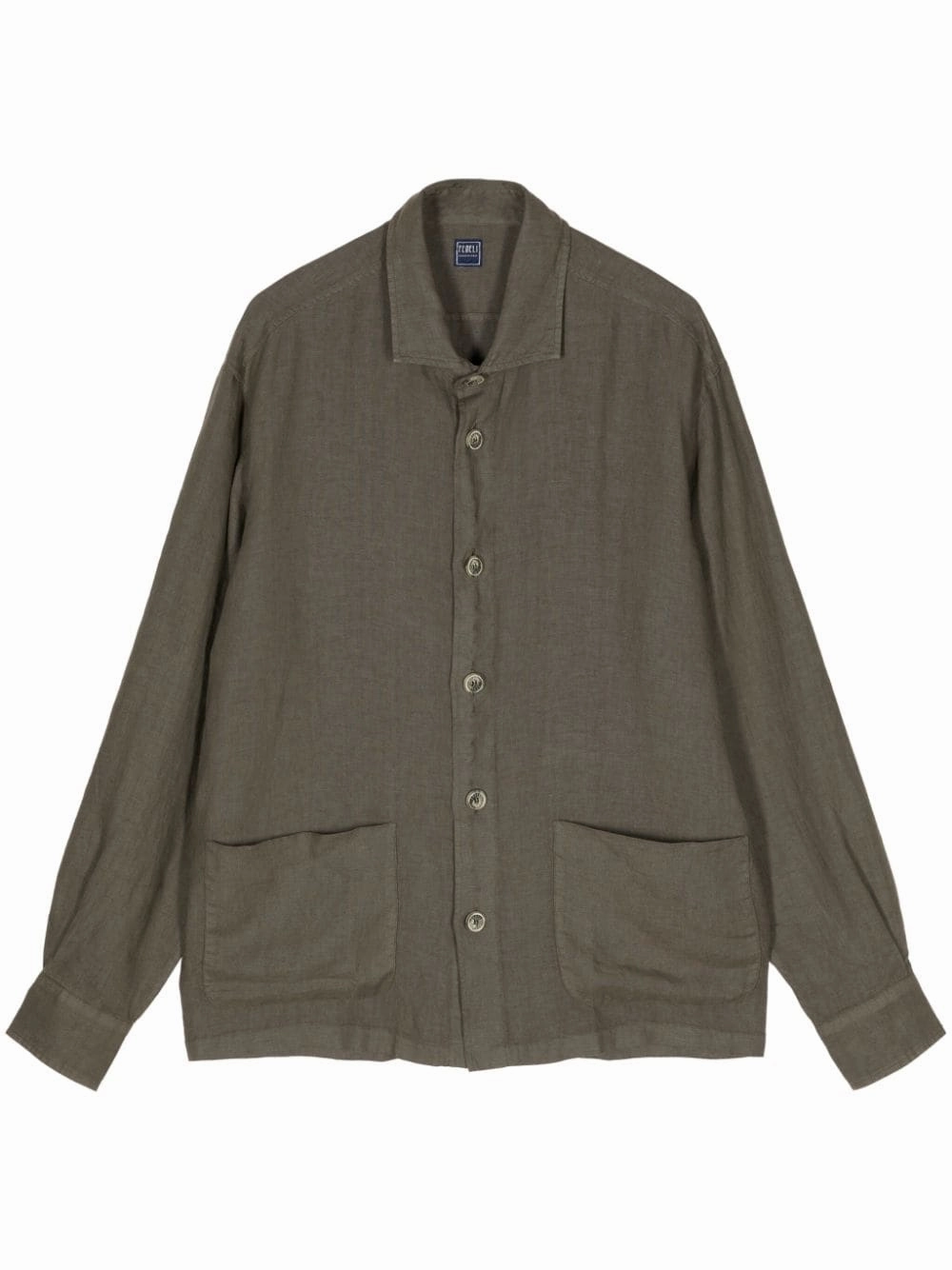 Button-Up Linen Shirt mens polos clearance