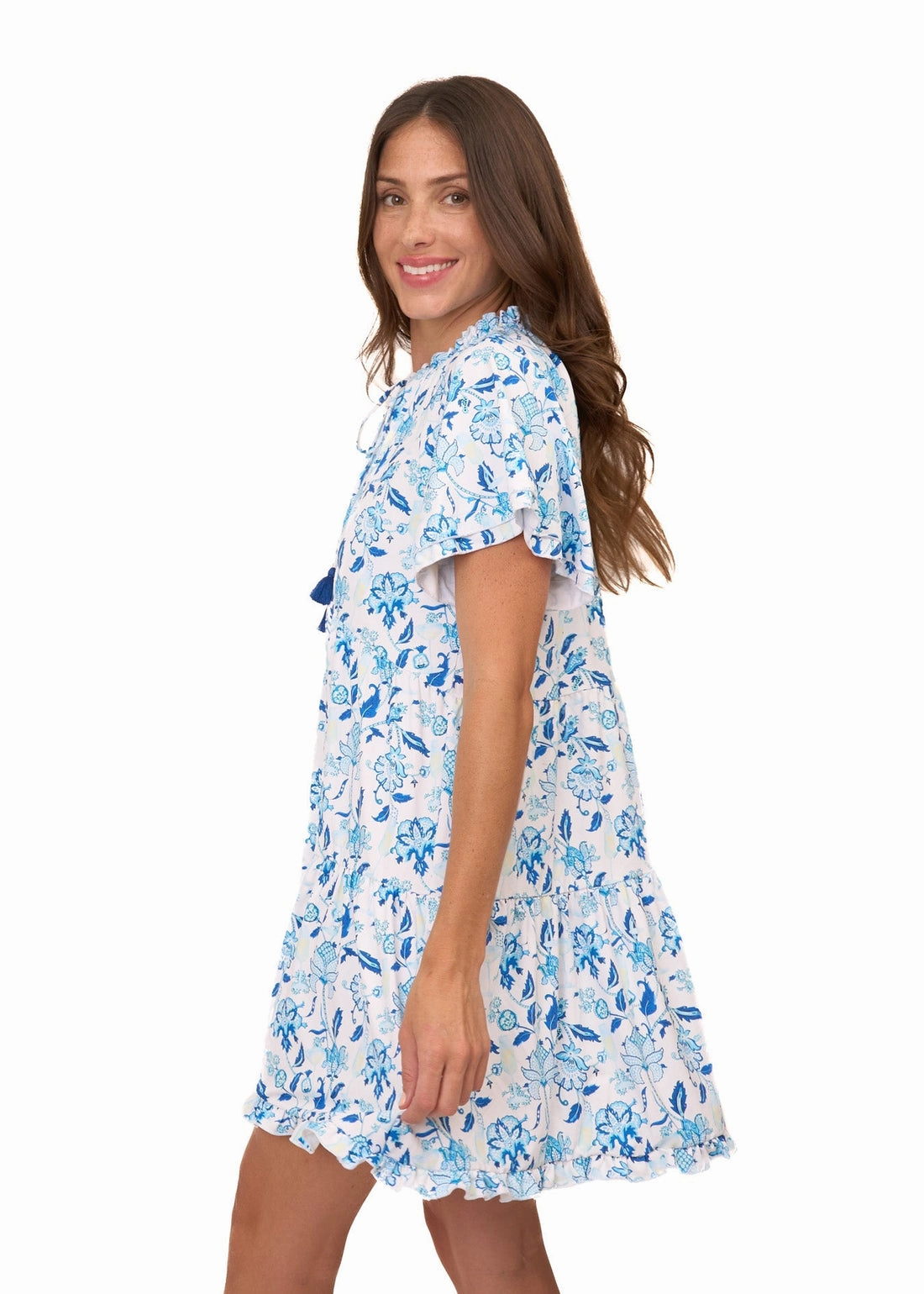 Cabana Life Bubbly Short Sleeve Tiered Ruffle Dress